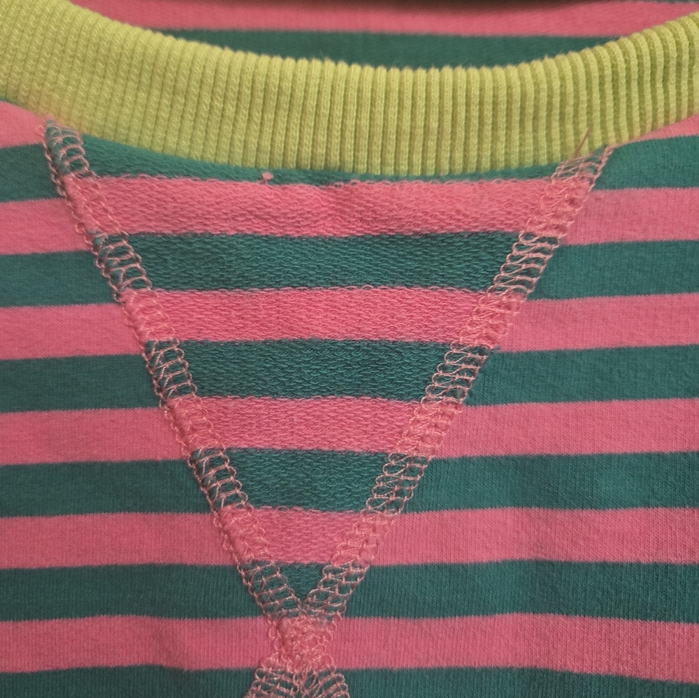 Pink & Green Striped Color Block Sweater Size Medium - Picture 12 of 16